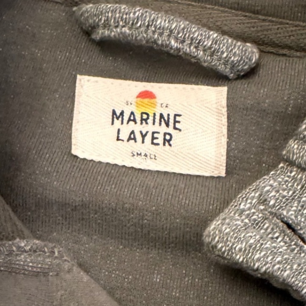 Marine Layer Small Gray Textured Henley Pullover